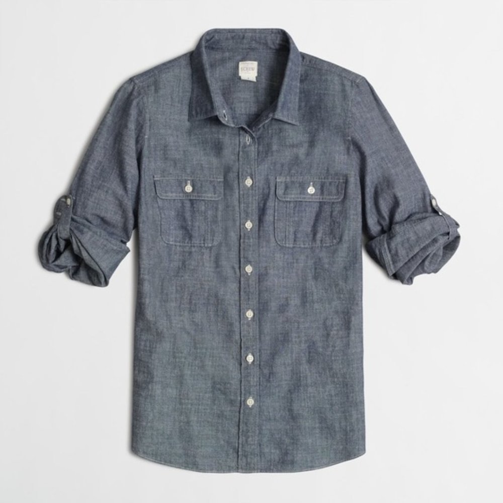 NEW J. Crew Factory Chambray The Perfect Shirt XS